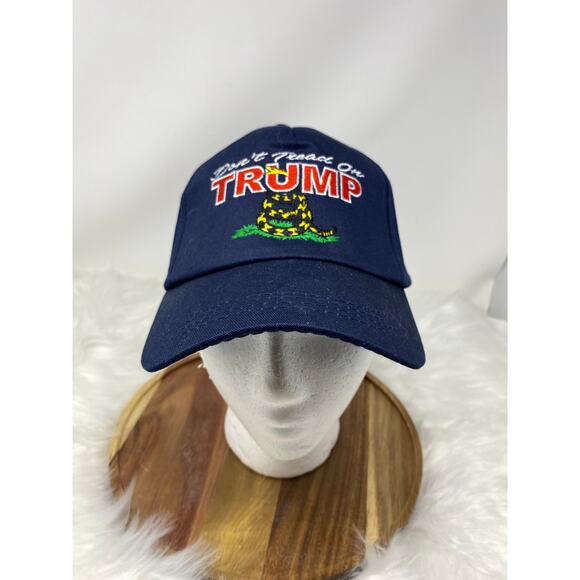 Trump Don't Tread on Trump Navy Embroidered Hat Adjustable Adult - Picture 1 of 5